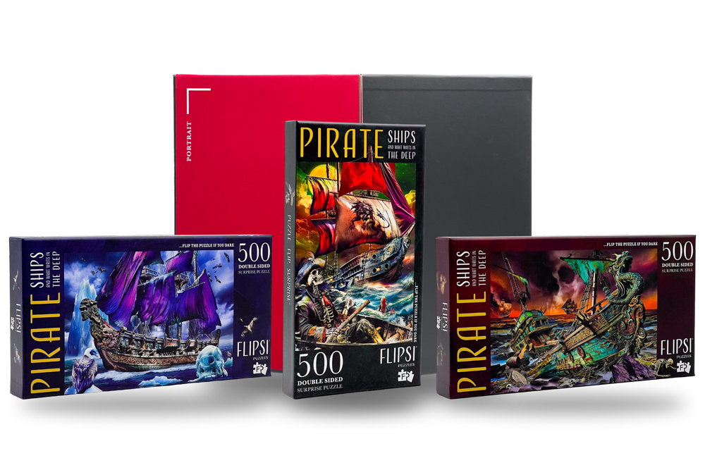 Pirate Ships Flipsi Plus — Three Puzzles + the Flipsi Board