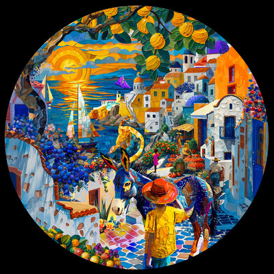 Santorini Sunsets Pirouette Wooden Puzzle
