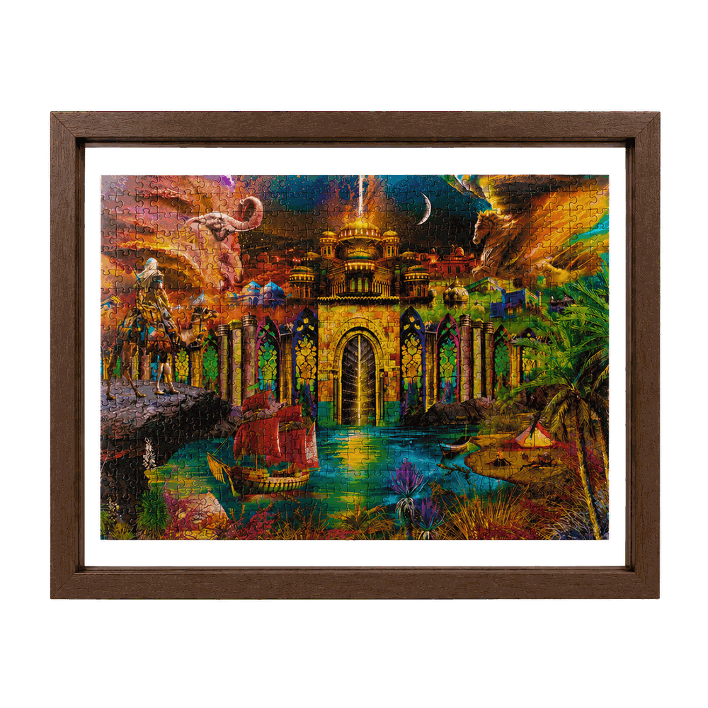 A finished Enchanted Sands Flipsi displayed in the Flipsi Frame