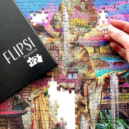 FLIPSI COMPLETE: Enchanted Falls Puzzle | Flipsi Board Included - Flipsi Puzzles