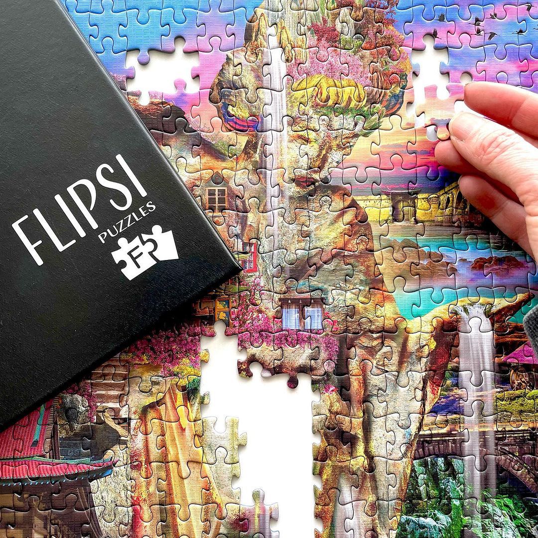 FLIPSI COMPLETE: Enchanted Falls Puzzle | Flipsi Board Included - Flipsi Puzzles