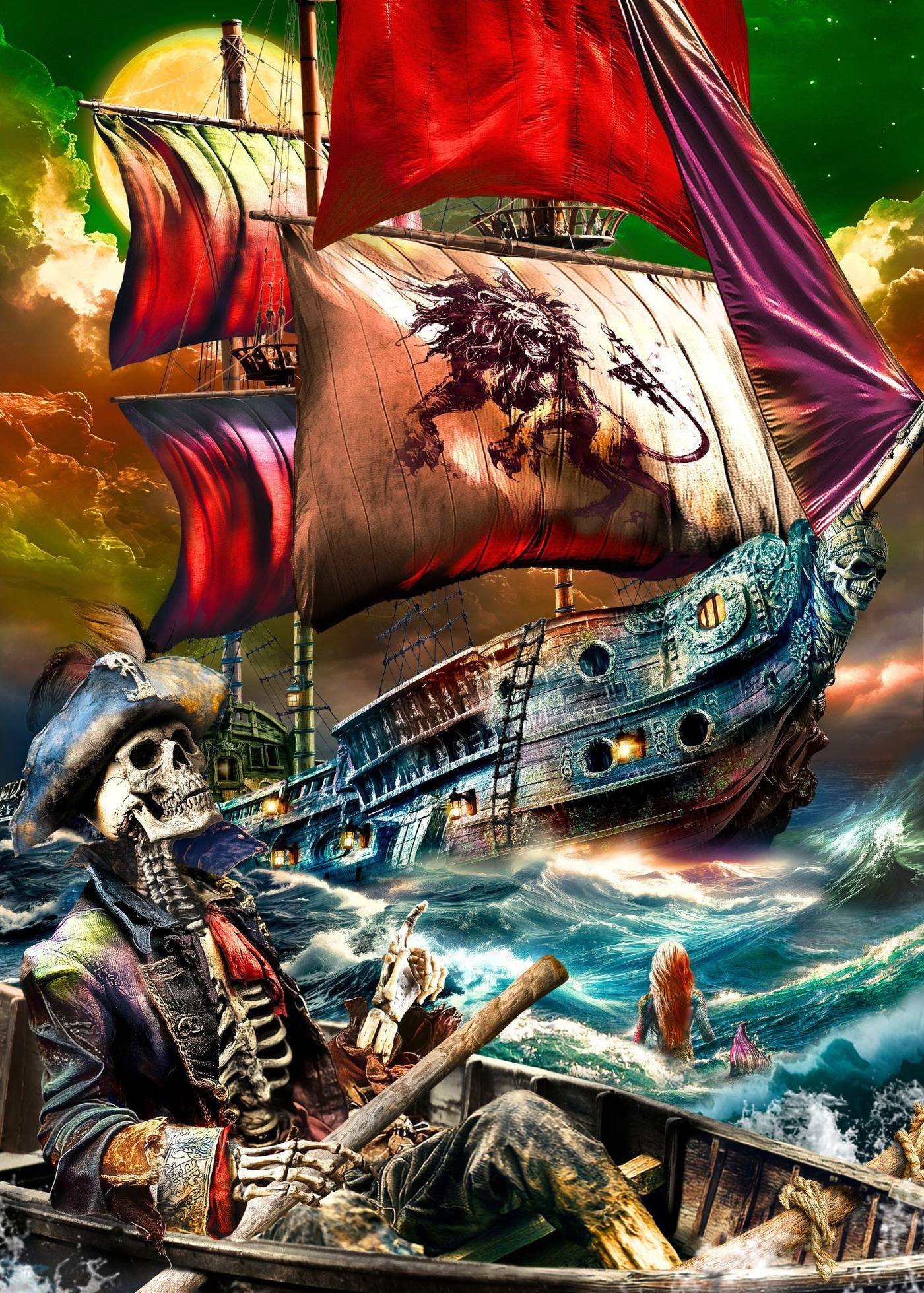 Pirate Ships · Sailing Lion artwork